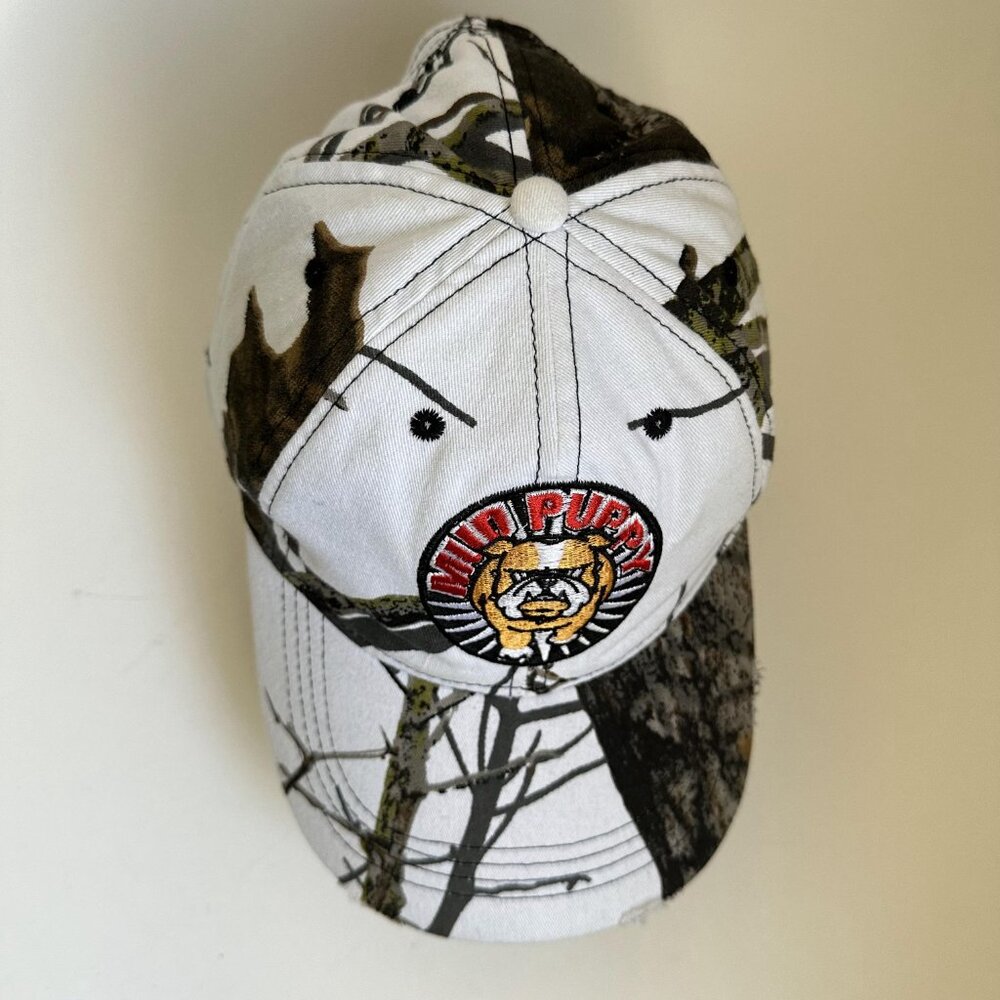 Mud Puppy Baseball Hat Camo Hunter Info Adjustable Strap Back Cap Embroidered - Picture 3 of 9